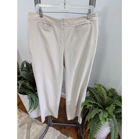 Dressbarn Ivory Cropped Career Dress Work Trousers Sz 16 - Picture 1 of 9
